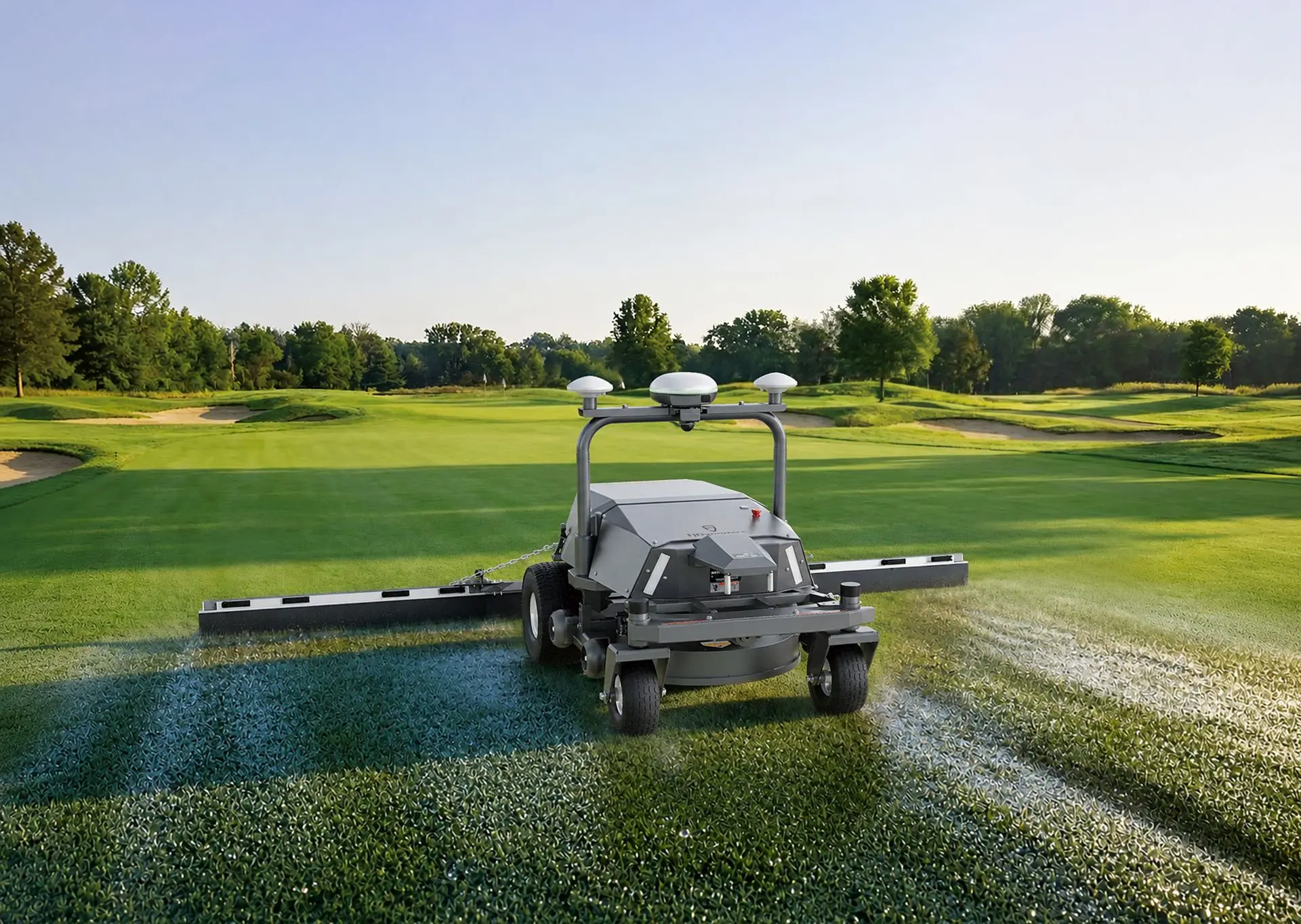 FJD Rough Ranger with DB01 dew brush on a golf green