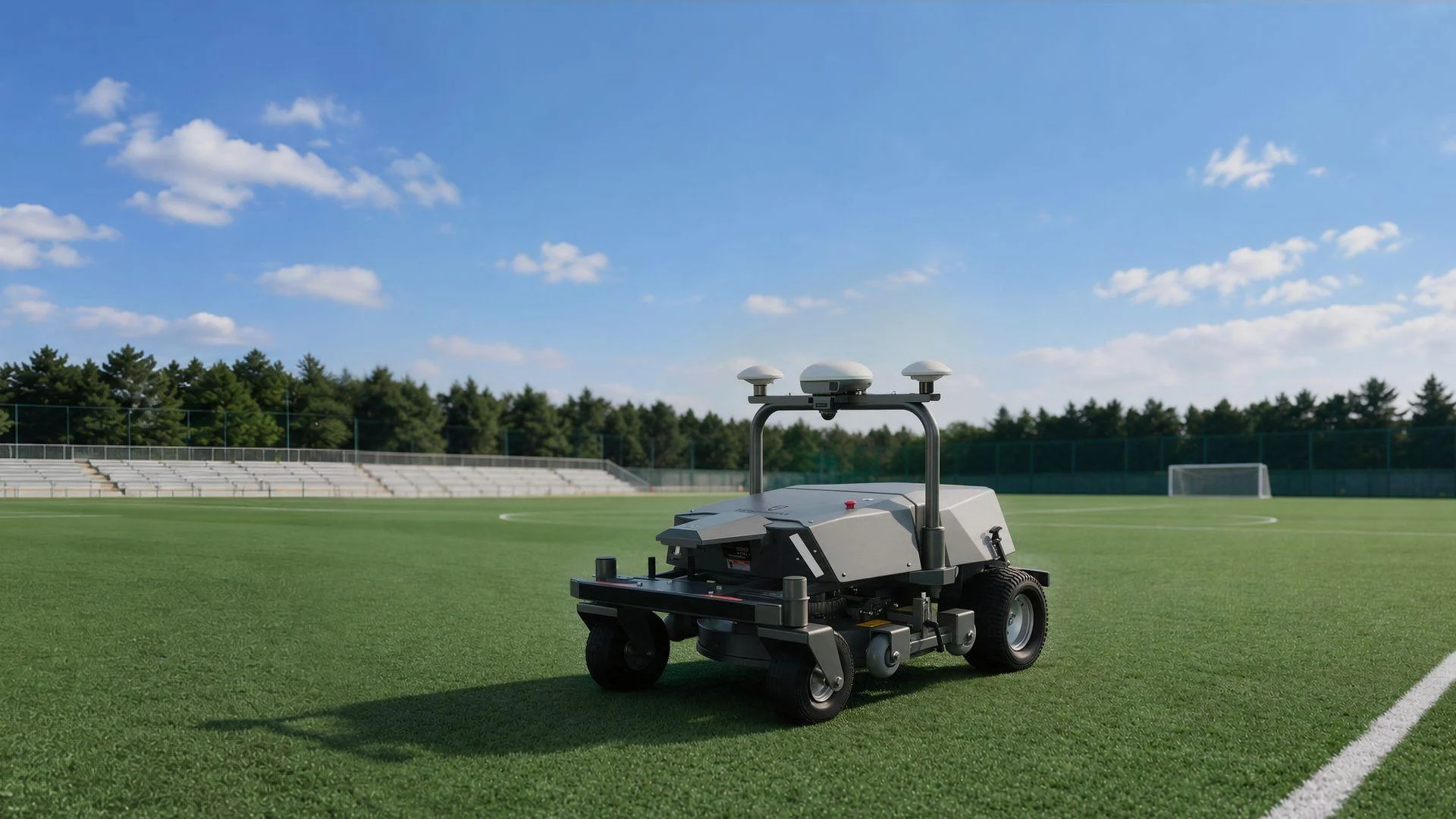 FJD Rough Ranger versatile robotic mower operating on a sports pitch